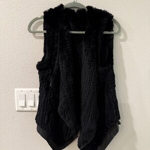 Elie Tahari Rabbit Fur Vest-Black